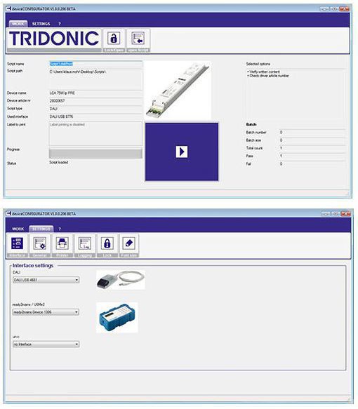 Beltrade: Tridonic device CONFIGURATOR